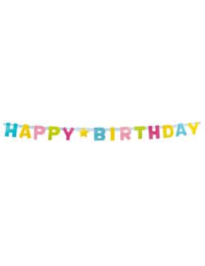 Happy Birthday Geburtstags-Girlande bunt 150 cm