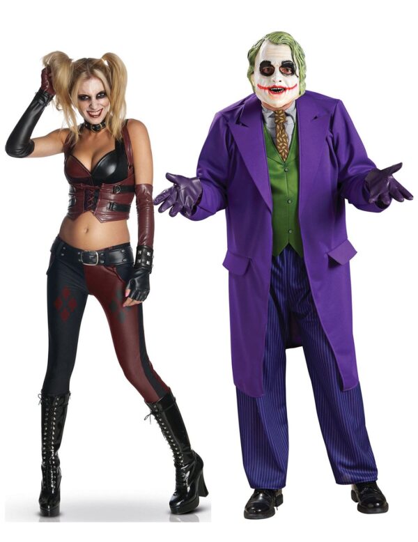 Harley Quinn + Joker Kostüm-Set für Paare bunt