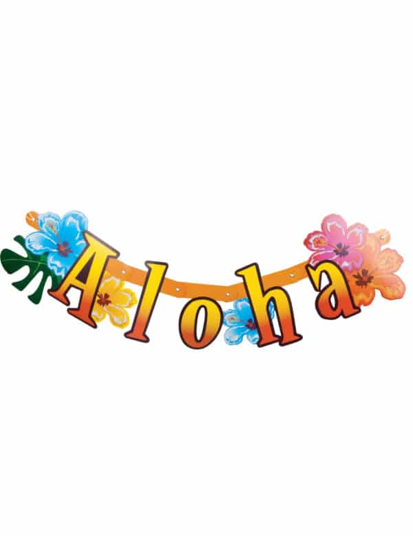 Hawaii Banner Girlande Südsee Party-Deko bunt 83x17cm