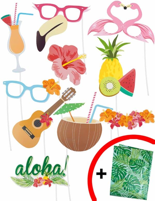 Hawaiisticker-Set mit Glanzpapier 11-teilig bunt