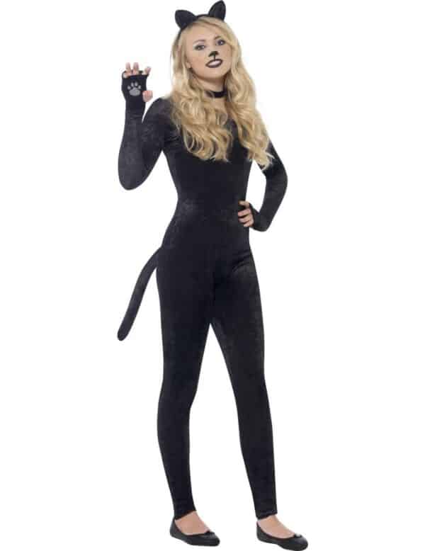 Cooler Katzen-Catsuit Tierkostüm schwarz-pink