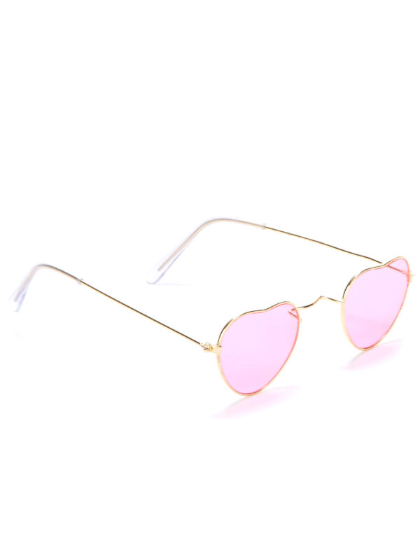 Herzbrille Hippie Brille rosa-gold