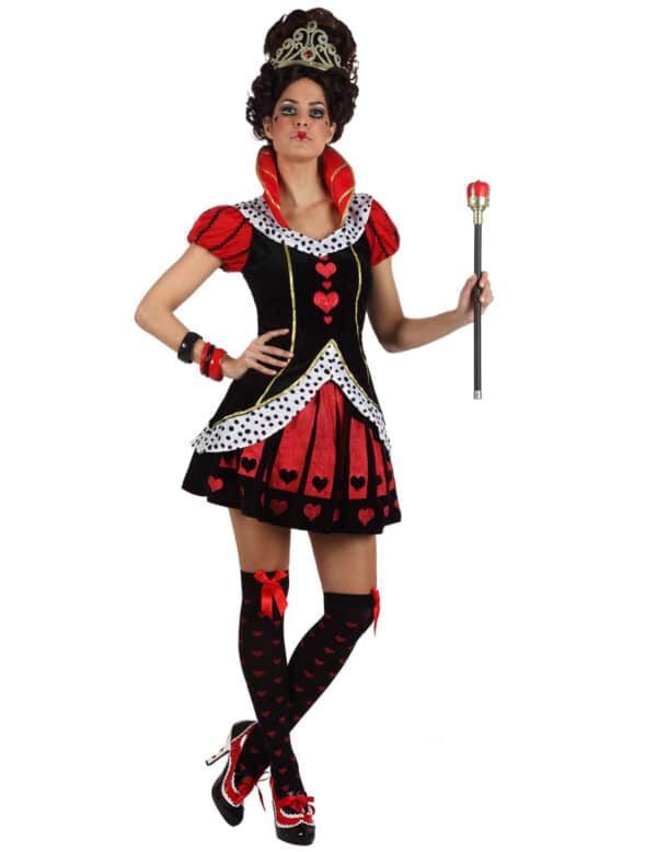 Herzköniginnen-Damenkostüm Alice im Wunderland schwarz-rot