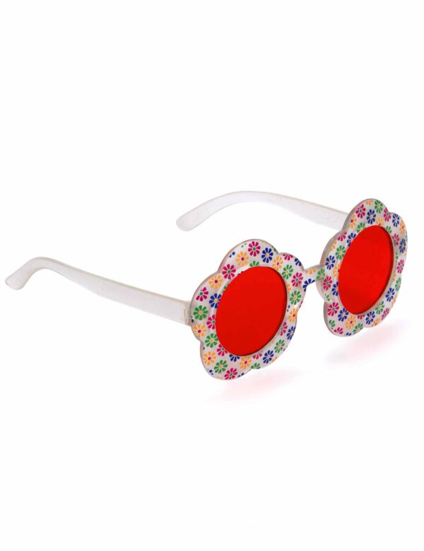 Hippie Blumen Nickel Brille rosa-bunt