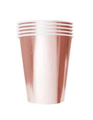 Hochwertige Pappbecher American Style recyclebar 20 Stück rosegold 530 ml