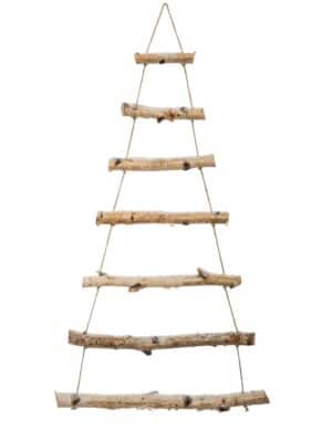 Holz-Tannenbaum Weihnachts-Hängeleiter braun 70 cm