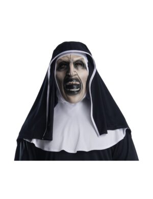 Horror-Nonne-Lizenzmaske The Nun für Erwachsene schwarz-weiß