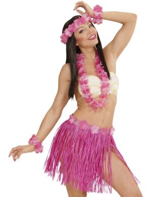 Hula-Tänzerin - Hawaii-Kostüm-Set für Damen rosa