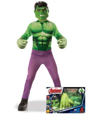 Hulk-Lizenzkostüm für Kinder grün-violett