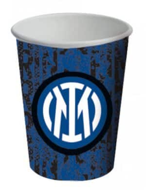 Inter Mailand-Pappbecher Trinkbecher Tischdeko 8 Stück schwarz-blau-weiss 266 ml