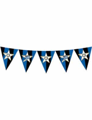 Inter Mailand-Wimpelgirlande Partydeko schwarz-blau-weiss 365 cm