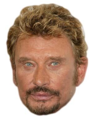 Johnny Hallyday Karton-Maske Faschingsmaske beige-blond