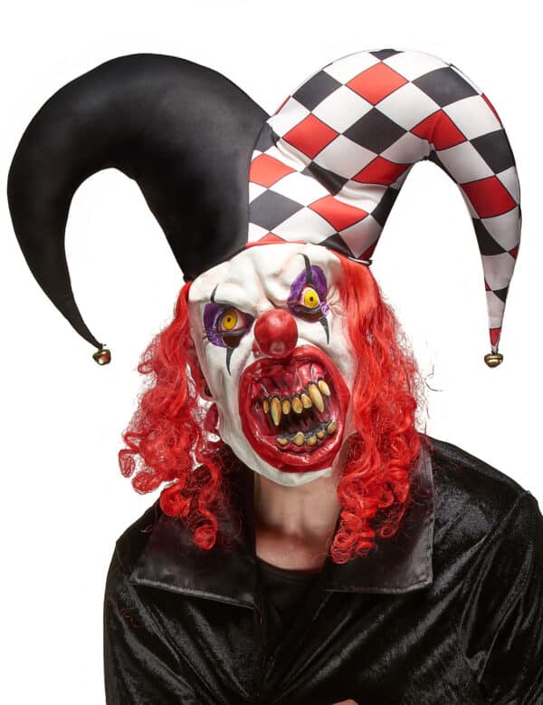 Joker Maske Latex Kostümzubehör rot-schwarz-weiss