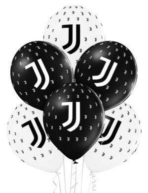 Juventus-Luftballons Deko 12 Stück schwarz-weiss 30cm