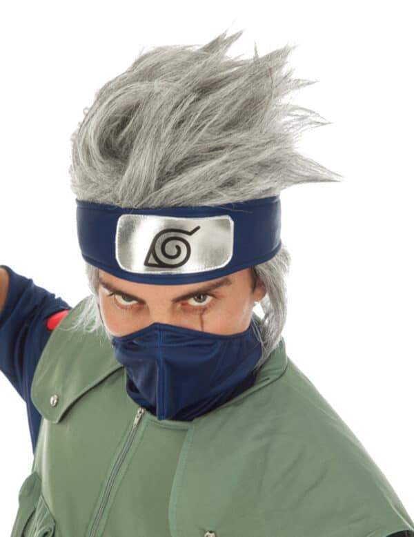 Kakashi-Perücke für Erwachsene Naruto-Perücke grau