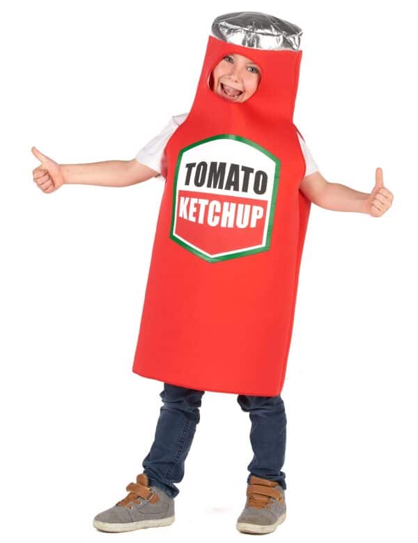 Ketchup-Kinderkostüm Fasching rot-weiss