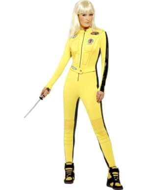 Kill Bill Jumpsuit Damenkostüm Lizenzware gelb-schwarz