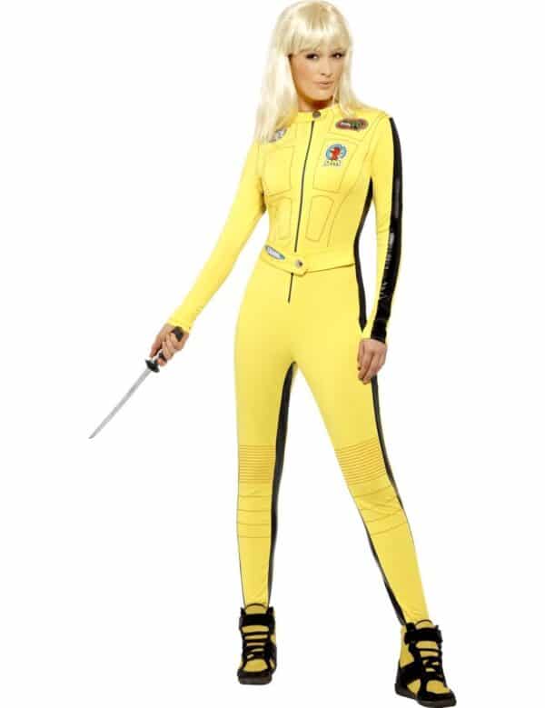 Kill Bill Jumpsuit Damenkostüm Lizenzware gelb-schwarz