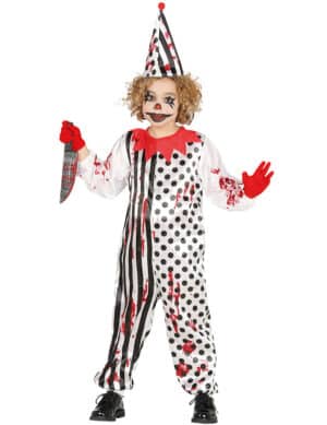 Killerclown-Kostüm für Kinder Halloween bunt