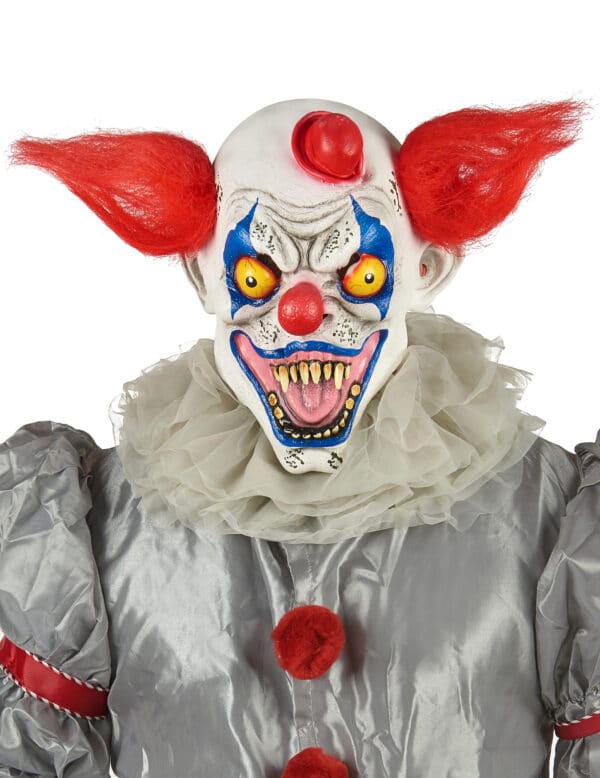 Killerclown-Maske mit abstehenden Haaren Halloween-Maske weiss-rot