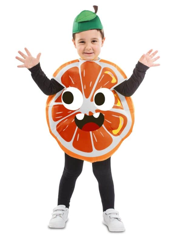 Kleine Orange Kinderkostüm für Karneval bunt