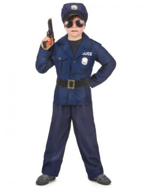 Kleiner Polizist Kinderkostüm Officer blau-schwarz-silber