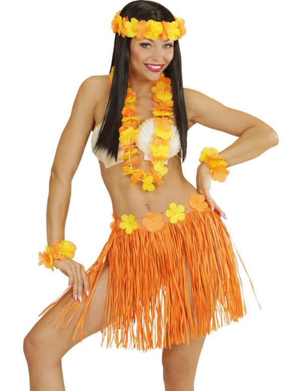 Kostüm Hawaii für Damen gelb-orange