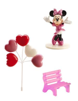 Kuchen Deko Lizenzartikel Minnie Maus 3-teilig rosa