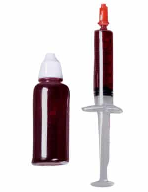 Kunstblut-Set Spritze und Flasche Make-up 33 ml