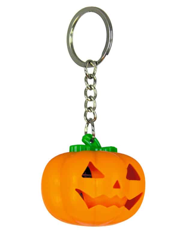 Kürbis-Schlüsselanhänger mit Leuchteffekt Halloween-Accessoire orange