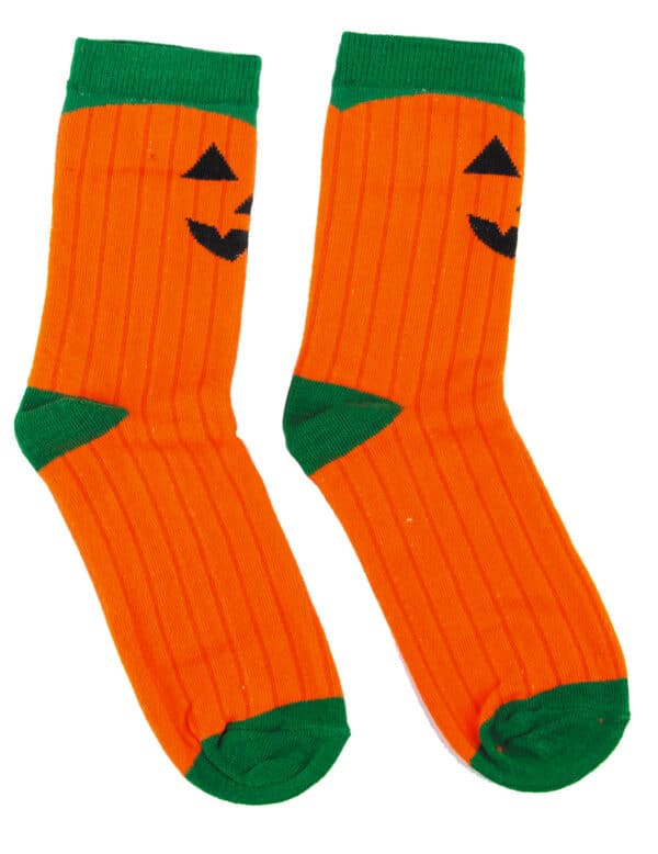 Kürbis-Socken Halloween-Socken Accessoire orange-grün