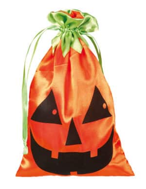 Kürbis-Tasche Accessoire Halloween orange-schwarz-grün 20x12 cm