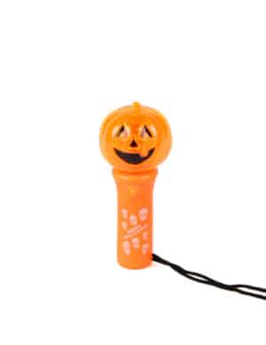 Kürbis-Taschenlampe Happy Halloween orange-schwarz-weiss