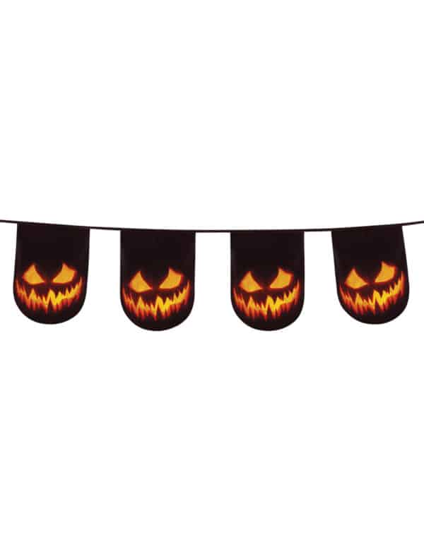 Kürbisgirlande Halloween-Dekoration schwarz-orange 6m