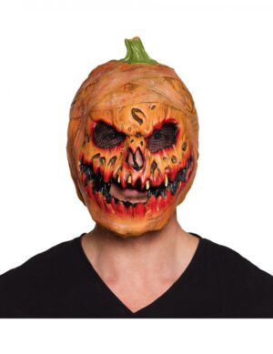 Kürbiskopfmaske für Erwachsene Halloween orange