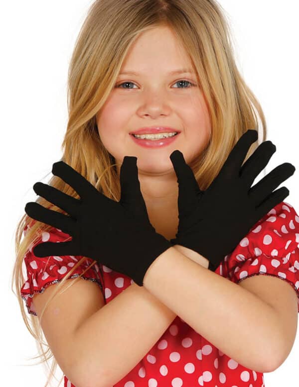 Kurze Handschuhe für Kinder schwarz