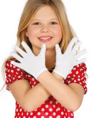 Kurze Handschuhe für Kinder weiss