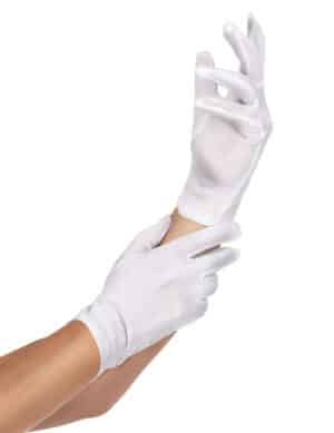 Kurze Handschuhe Kostüm-Accessoire weiss