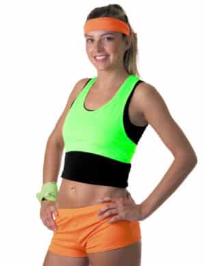 Kurzes Damen Top in Neongrün