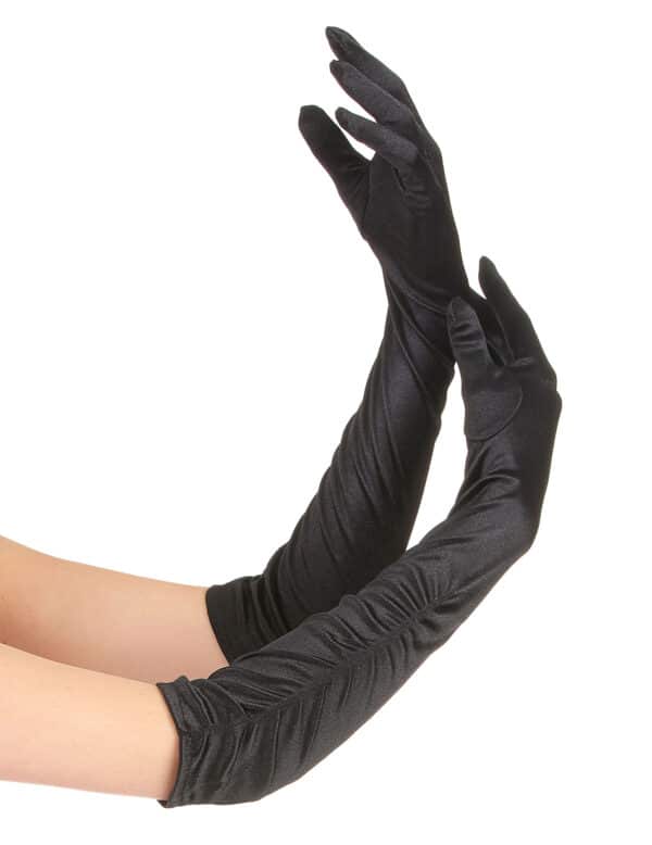 Lange Damen-Handschuhe schwarz 46cm