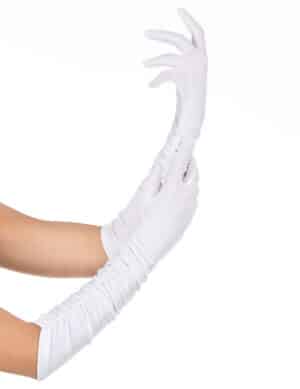 Lange Handschuhe für Erwachsene weiss 37cm