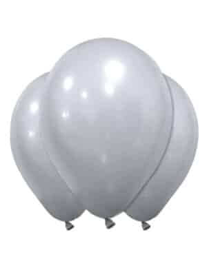 Latex-Luftballons Silvesterdeko 12 Stück grau 28 cm