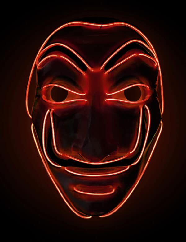 LED-Diebesmaske TV-Serie Halloween-Maske für Erwachsene rot