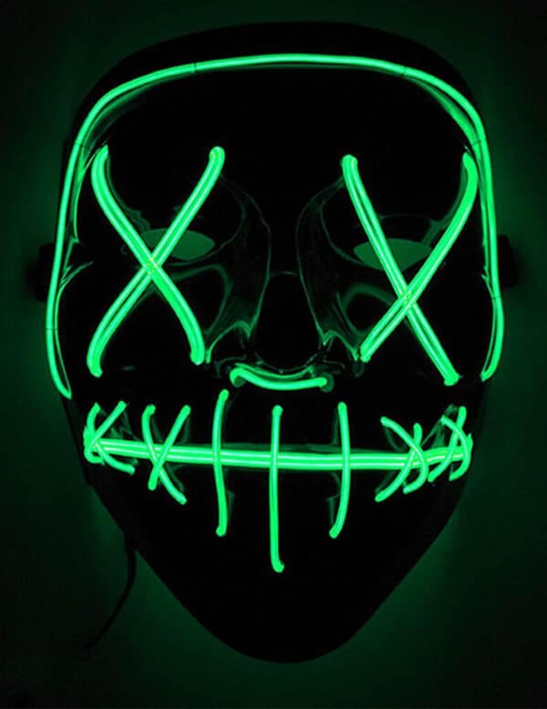 LED-Maske Mord-Nacht Halloween-Maske schwarz-grün