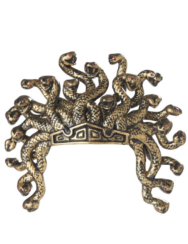 Legendäre Krone der Medusa Kopfschmuck für Damen goldfarben-schwarz