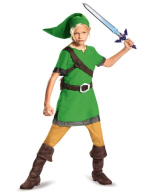 Link-Kostüm für Kinder Zelda-Cosplay Fasching grün-braun