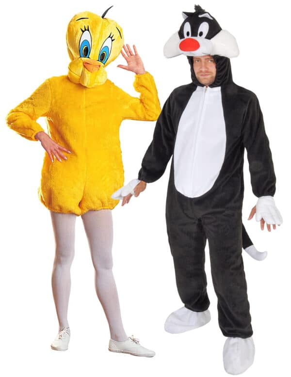 Looney Tunes Tweety und Sylvester Paarkostüm gelb-schwarz-weiss