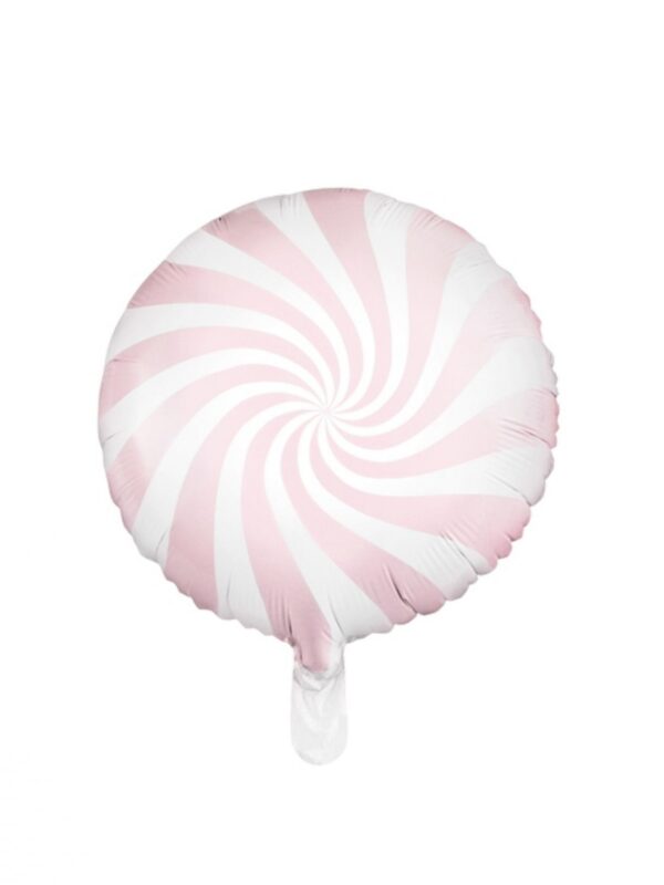 Luftballon Aluminiumballon Ballon Lolli Lutscher Candy rosa-weiss 45 cm