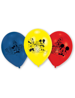 Luftballons Lizenzartikel Mickey Mouse 6 Stück blau-gelb-rot