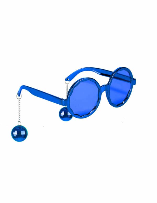 Lustige Discokugel Brille blau